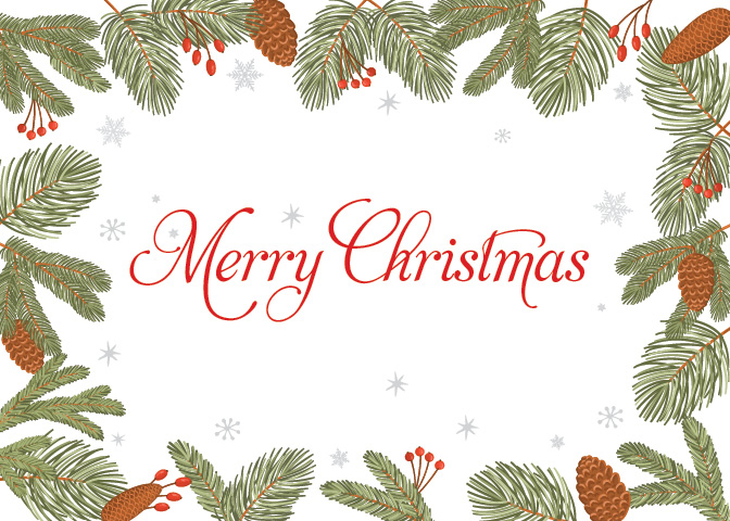 Evergreen Border Card