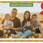 Red Green Stripes Photo Card